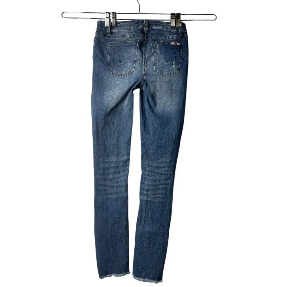 Hudson Girls Distressed Frayed Hem Skinny Jeans Size 16‎